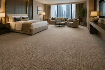 Premium carpet installation in a Dubai hotel suite or executive lounge